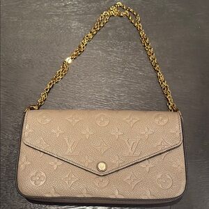 Louis Vuitton Tan Shoulder Bag with Elegant Monogram